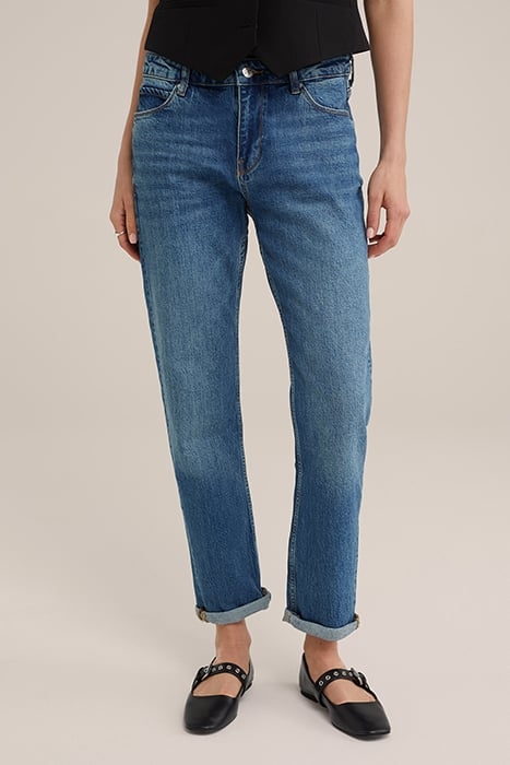 5-POCKET MID WAIST DARK BLUE 1