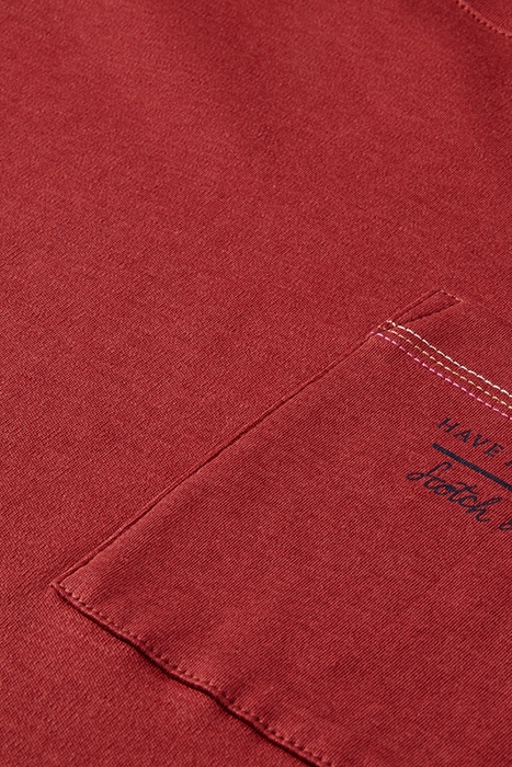 RELAXED LYOCELL T-SHIRT WITH CHEST POCKET RED EARTH 7