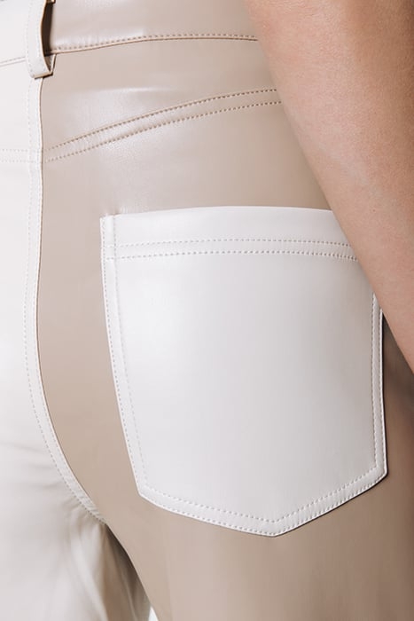 ISMAY WIDE LEG FAUX LEATHER PANTS OFF WHITE 7