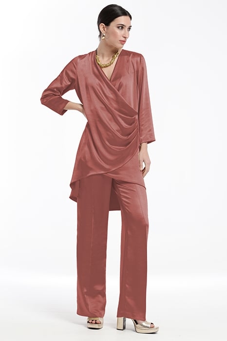 VINTAGE SATIN DOUBLE BREASTED JACKET WITH GATHERING PLUM 1