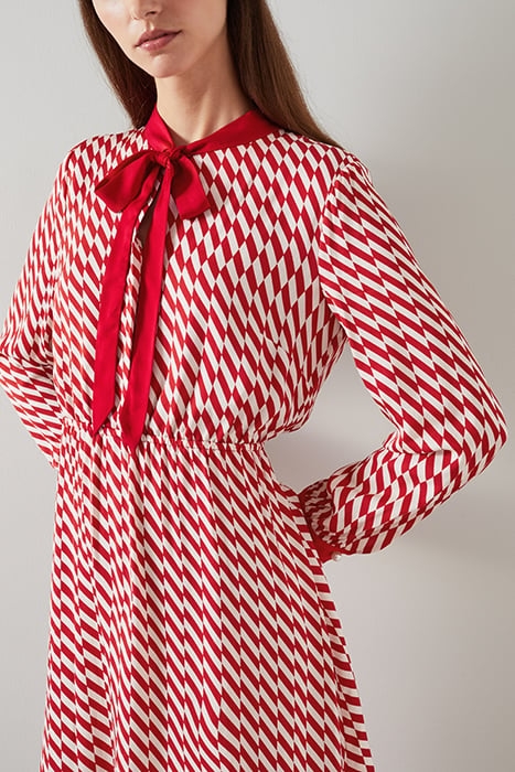 DR BRIDGET TIE NECK DRESS CHERRY 5