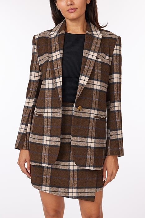 LUREX PLAID BLAZER HOT FUDGE 1