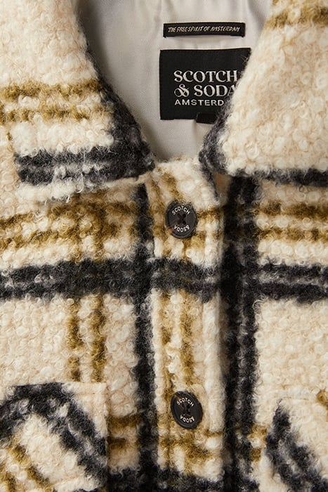 KNIT BOUCLE SHACKET FIR GREEN/BLACK PLAID 6