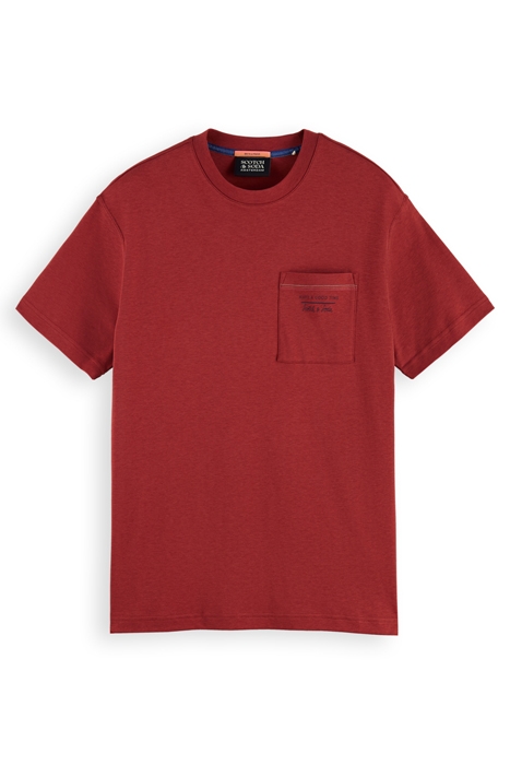 RELAXED LYOCELL T-SHIRT WITH CHEST POCKET RED EARTH 4