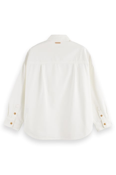 WHITE DENIM OVERSHIRT WITH WESTERN DETAILS WHITE BEACH 5