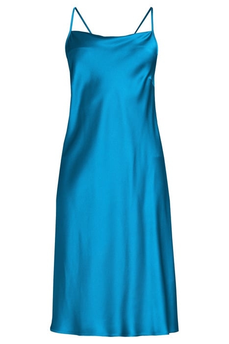 SATIN SLIPDRESS WITH BIAS CUT DEEP TURQUOISE 3