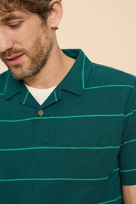 JACQUARD STRIPE POLO TEAL 5