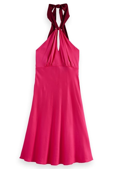 MIDI HALTER DRESS WITH SCARF DETAIL COSMIC PINK 3