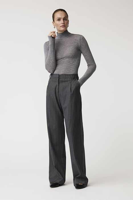 CARA PINSTRIPE PANTS GREY MELANGE 4