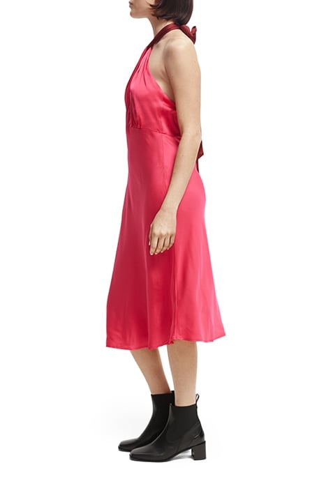 MIDI HALTER DRESS WITH SCARF DETAIL COSMIC PINK 6