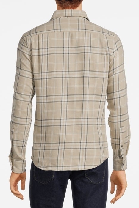 ORLANDO CHECKED BRUSHED COTTON SHIRT SAND - OUTLET PRICE 2