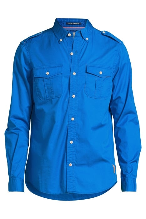 REGULAR-FIT REFINED COTTON SHIRT IRIS BLUE 3