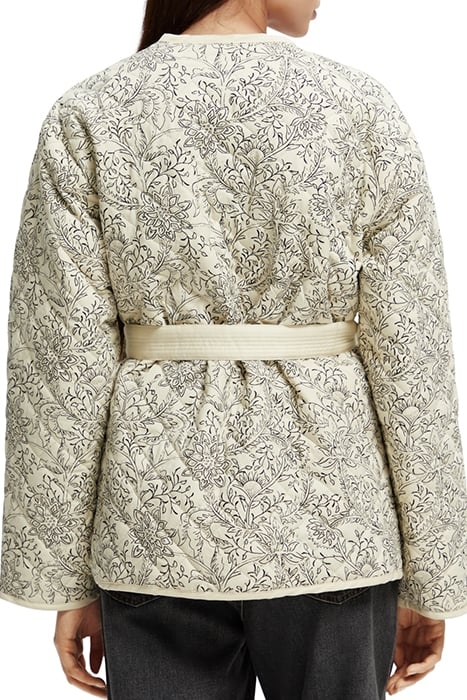 QUILTED BELTED JACKET IN ORGANIC COTTON COMBO M 2