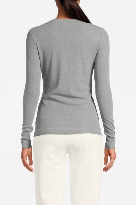 EV GLAM RIB LONGSLEEVE PEBBLE GREY 2