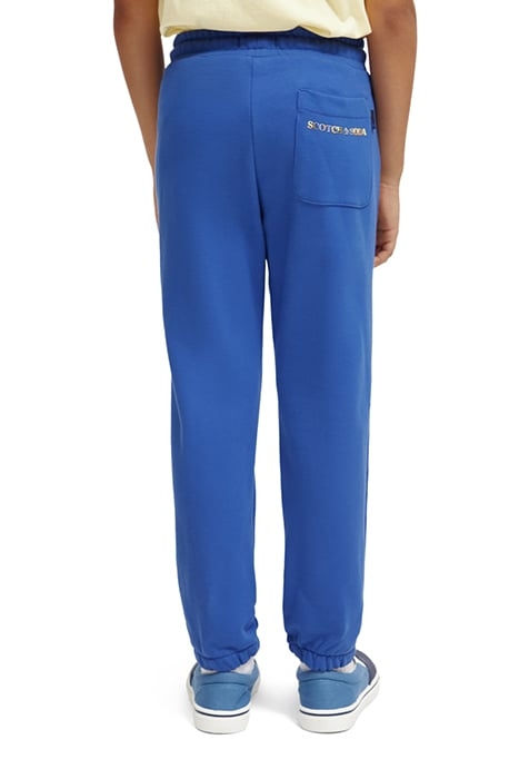 BOYS LOGO SWEATPANTS IN ORGANIC COTTON COBALT 2