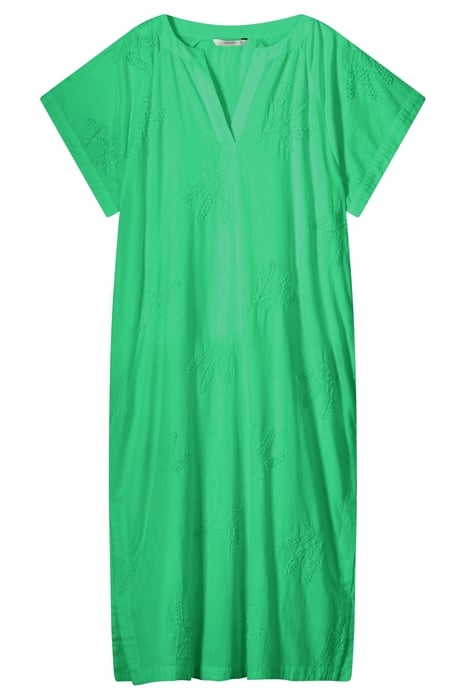 DRESS WASHED COTTON HAND EMBROIDERY GREENS 1