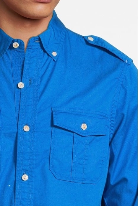 REGULAR-FIT REFINED COTTON SHIRT IRIS BLUE 4