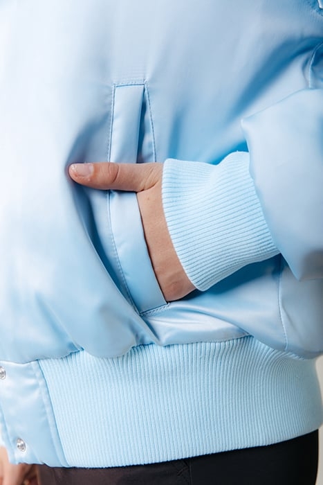 VITA SATIN BOMBER JACKET SOFT BLUE 4