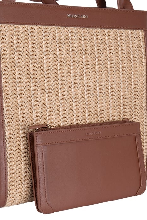 LISA WOVEN TOTE BAG COGNAC 4