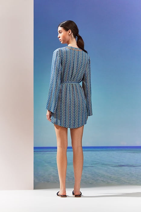 TW LUCIA - V NECK TILE PR NAVY MULTI 6