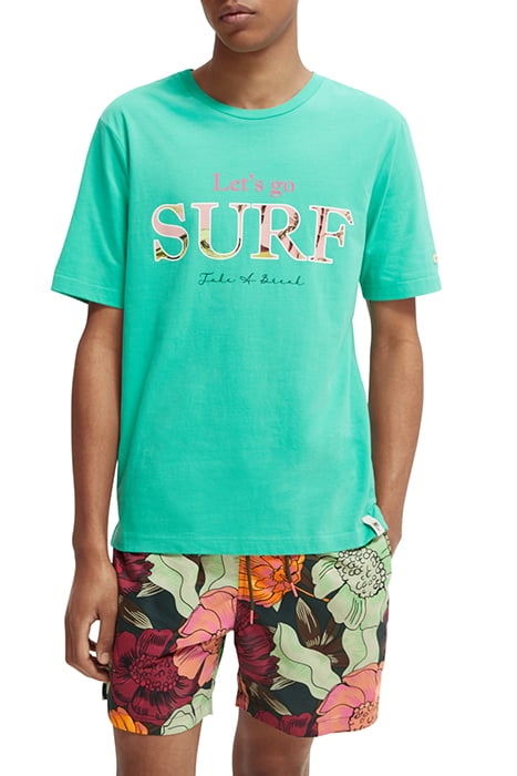 GRAPHIC COTTON JERSEY T-SHIRT SMASH MINT 1