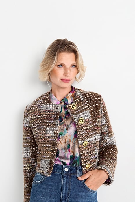 SHORT PATCHWORK JACKET CARAMEL SPICE 1