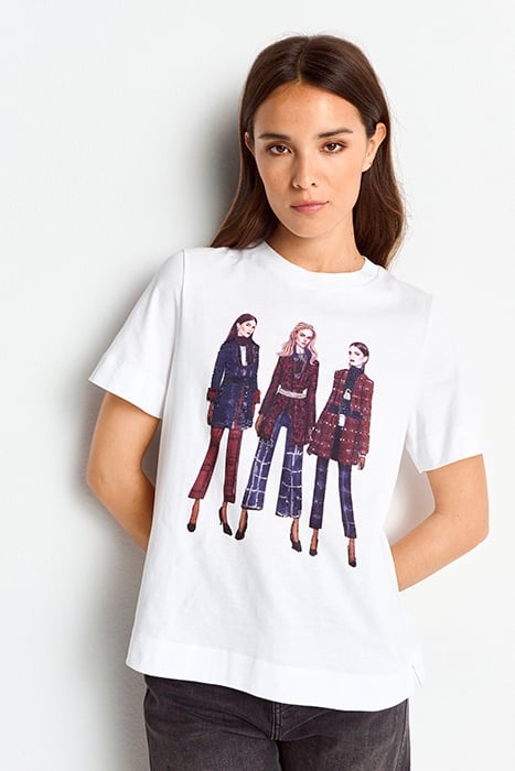 EASY FIT T-SHIRT WITH 3 WOMEN PRINT ORGANIC WHITE 1