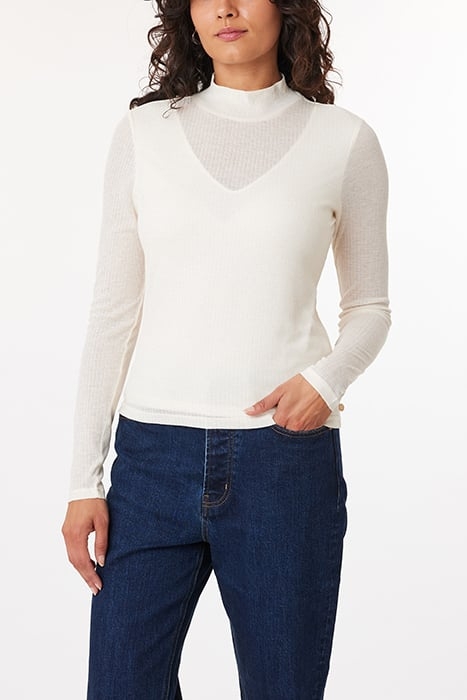 SHEER MOCKNECK EGGNOG 1