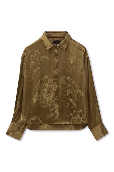 JACQUARD CROPPED SHIRT OLIVE 3
