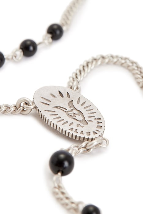 SAIF BEAD ROSRY NECK WARM SILVER/BLACK 4