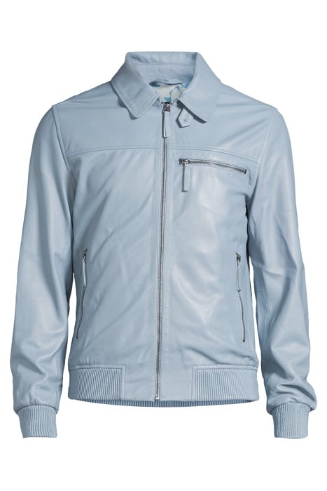 LEATHER BOMBER FAINT BLUE 3