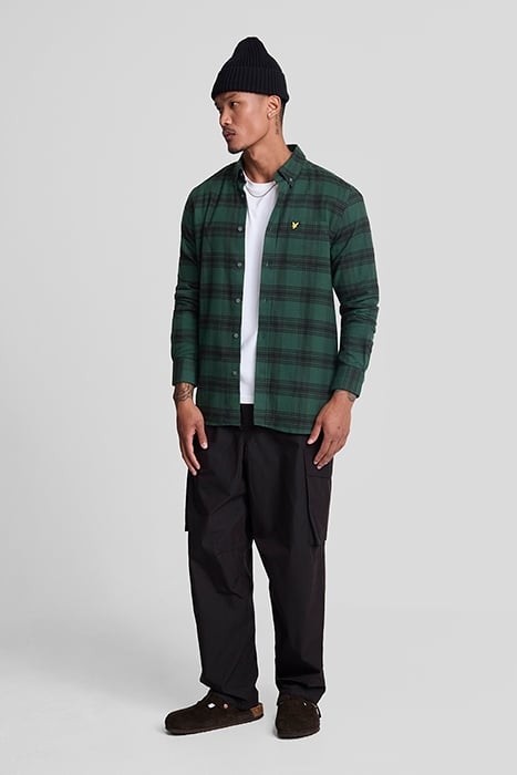 TONAL CHECK FLANNEL SHIRT ARGYLE TEAL/ JET BLACK 3