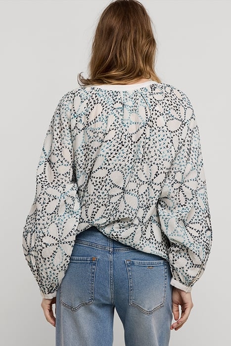 TOP CROSS STITCH HAND EMBROIDERY IVORY 2