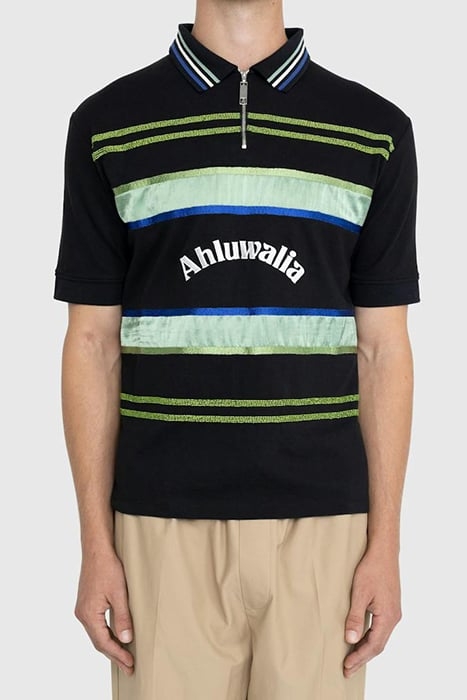 AHLUWALIA – BUKE SHORT-SLEEVE POLO BLACK 1