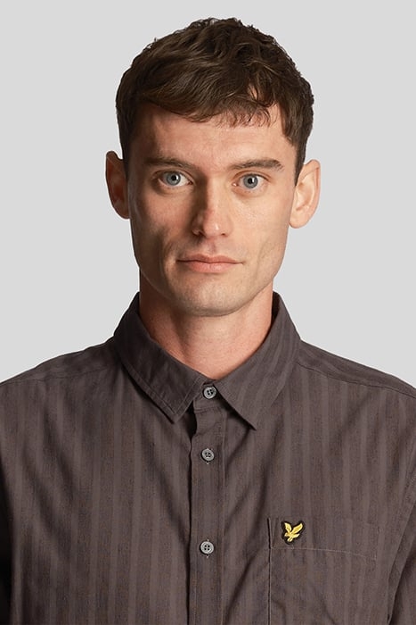 TEXTURED STRIPE SHORT SLEEVE SHIRT GUNMETAL 5