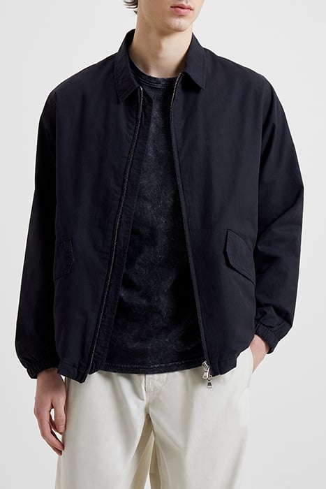 PEACHED COTTON COACH JACKET BLACK ONYX 1