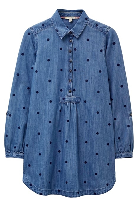 EVA EMBROIDERED DENIM TUNIC MID DENIM 3