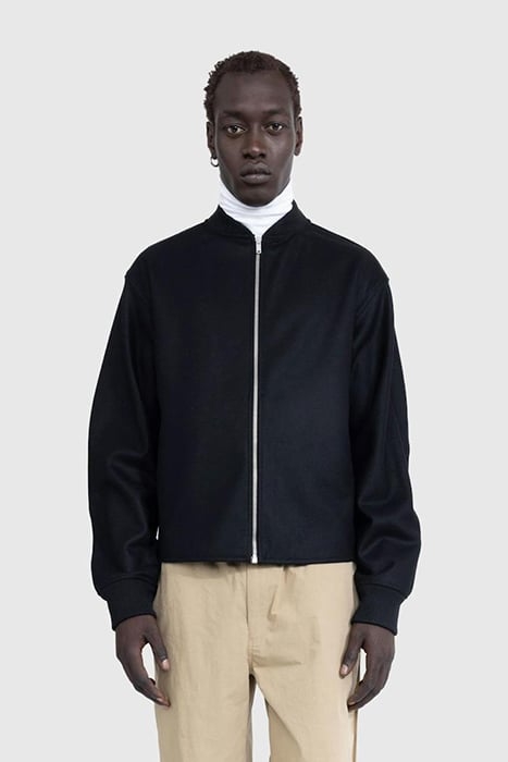 JIL SANDER – FULL-ZIP WOOL MELTON JACKET BLACK 1