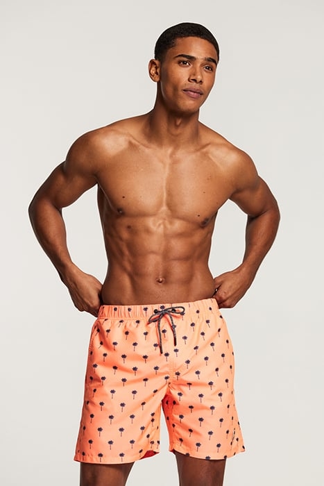 MEN SWIMSHORT SCRATCHED SHIWI PALM NEON ORANGE 1