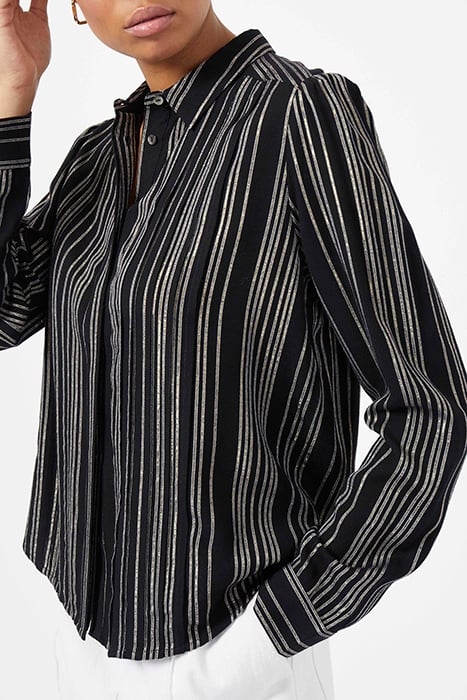 SHIMMER SHIRTING LS BLOUSE BLACK 4
