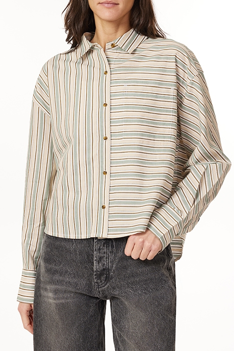 STRIPE CROP SHIRT DARK FOREST 1