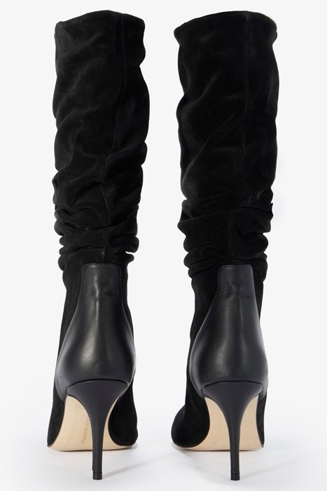 SUEDE KNEE HIGH BOOT BLACK 4