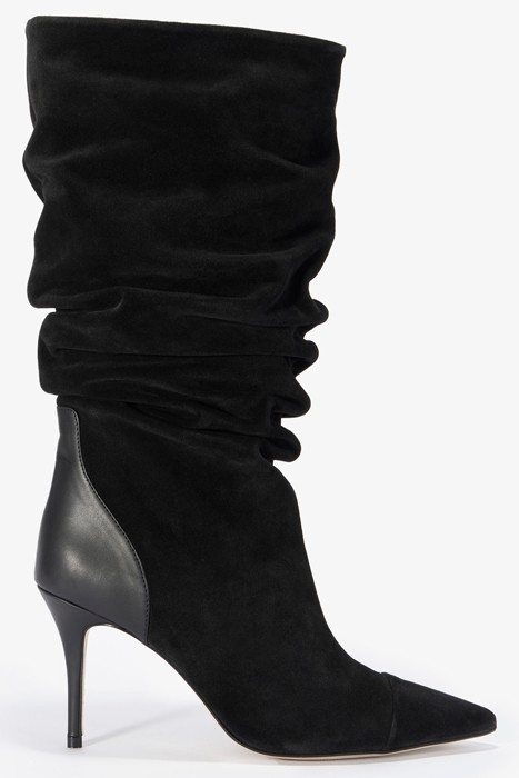 SUEDE KNEE HIGH BOOT BLACK 1