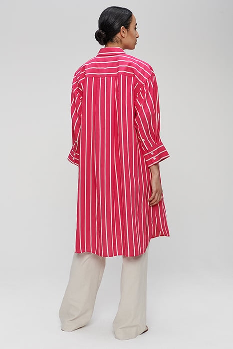 STRIPED SHIRT DRESS MID CARMINE ROSE 3