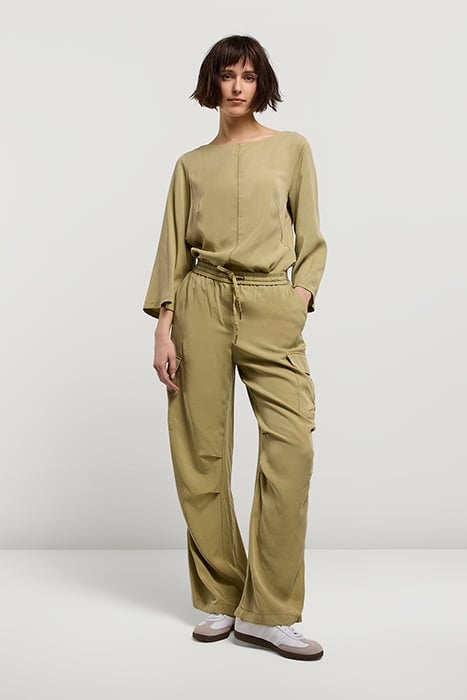 TROUSERS CARGO TENCEL GREEN LENTIL 1