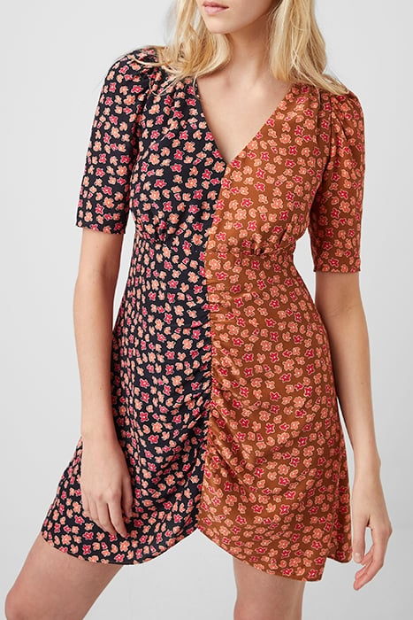 DAISYPETALS MIX DRAPE DRESS BLACK 1