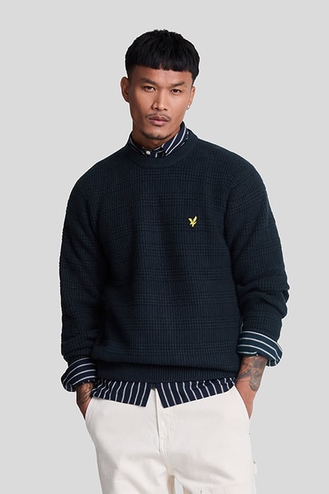 WAFFLE KNIT JUMPER DARK NAVY 1