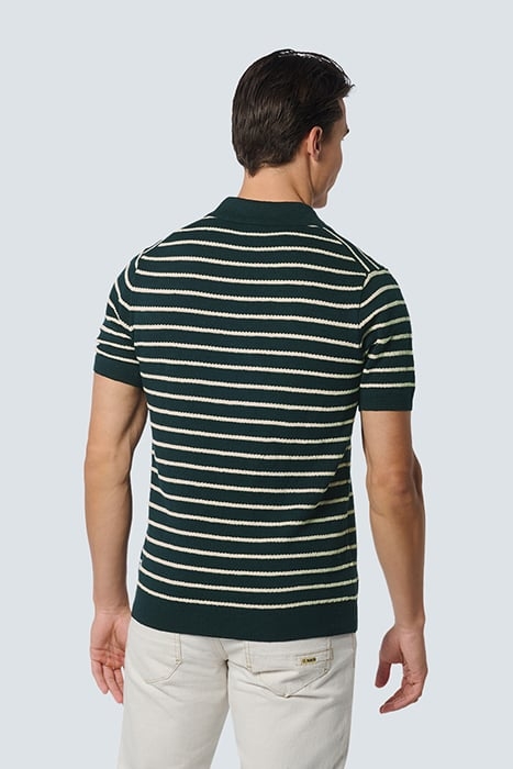 PULLOVER SHORT SLEEVE POLO 2 COLOURED STRIPE WITH LINEN NIGH 2