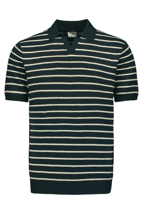 PULLOVER SHORT SLEEVE POLO 2 COLOURED STRIPE WITH LINEN NIGH 4
