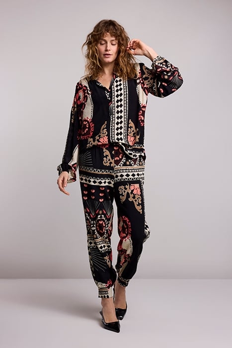 TROUSERS SCARF PRINT ELASTANE BLACK 2